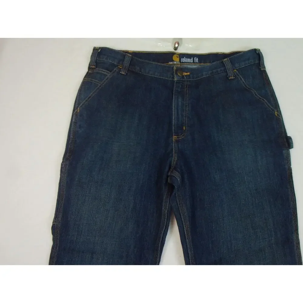 Carhartt Jeans‎ Mens 38x30 Blue Relaxed Fit Workwear Carpenter Utility Pockets